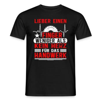 Handwerker Schreiner Holz Tischler Herzschlag - Männer T-Shirt - Schwarz - Vorne - AI Model Male 178 light (178cm)