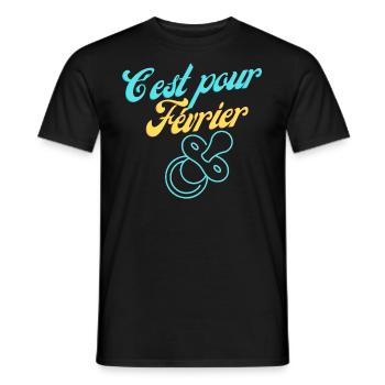 Février en Attente : Notre Bébé, Notre Trésor ! - T-shirt homme - noir - Devant - AI Model Male 178 light (178cm)