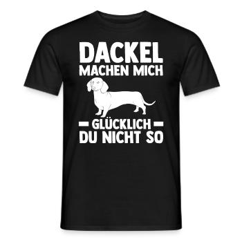 Hund Dackel - Männer T-Shirt - Schwarz - Vorne - AI Model Male 178 light (178cm)