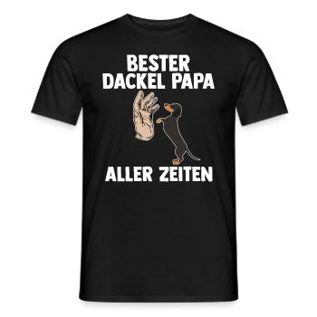 Hund Vater Papa Dackel - Männer T-Shirt - Schwarz - Vorne - AI Model Male 178 light (178cm)