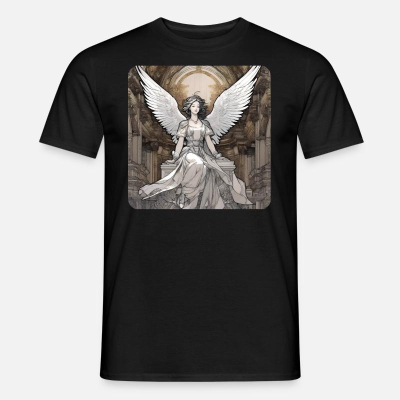 Cooler Gothik Engel - Männer T-Shirt - Schwarz