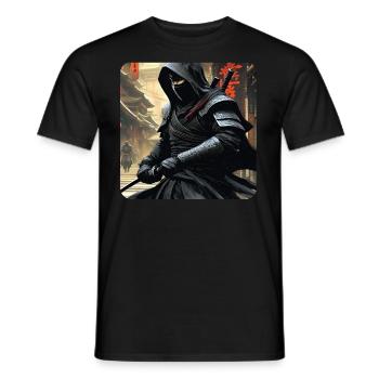 Geheimnisvoller Ninja Krieger - Männer T-Shirt - Schwarz - Vorne - AI Model Male 178 light (178cm)