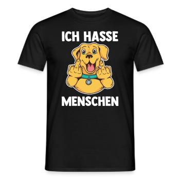 Ich Hasse Menschen Hund - Männer T-Shirt - Schwarz - Vorne - AI Model Male 178 light (178cm)