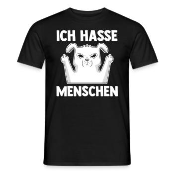 Hund Ich Hasse Menschen - Männer T-Shirt - Schwarz - Vorne - AI Model Male 178 light (178cm)