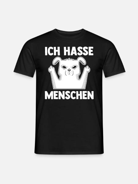 Hund Ich Hasse Menschen - Männer T-Shirt - Schwarz