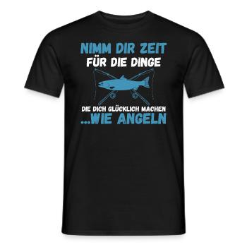 Angel Fischen Angeln Angler - Männer T-Shirt - Schwarz - Vorne - AI Model Male 178 light (178cm)