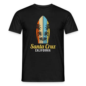 Surf en Californie Santa Cruz - T-shirt homme - noir - Devant - AI Model Male 178 light (178cm)