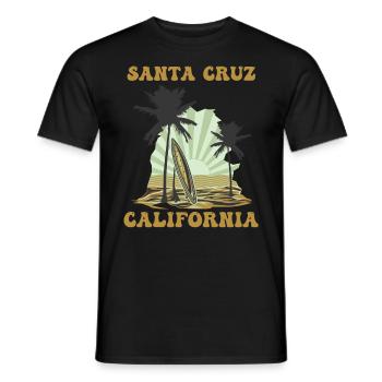 California Surfing Santa Cruz - Men's T-Shirt - black - Front - AI Model Male 178 light (178cm)