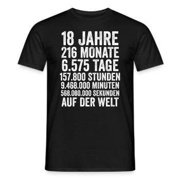18 Jahre Volljährig Achtzehnter Geburtstag - Männer T-Shirt - Schwarz - Vorne - AI Model Male 178 light (178cm)