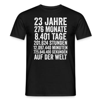 23 Jahre Dreiundzwanzigster Geburtstag - Männer T-Shirt - Schwarz - Vorne - AI Model Male 178 light (178cm)