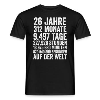26 Jahre Sechsundzwanzigster Geburtstag - Männer T-Shirt - Schwarz - Vorne - AI Model Male 178 light (178cm)