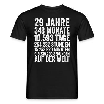 29 Jahre Neunundzwanzigster Geburtstag - Männer T-Shirt - Schwarz - Vorne - AI Model Male 178 light (178cm)