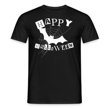 Happy Halloween, Bat, Halloween - Men's T-Shirt - black - Front - AI Model Male 178 light (178cm)