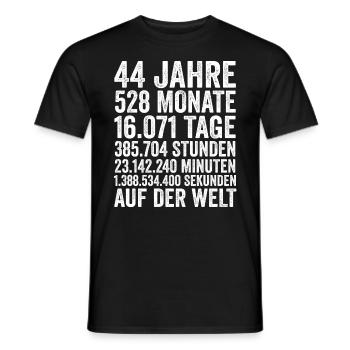 44 Jahre Vierundvierzigster Geburtstag - Männer T-Shirt - Schwarz - Vorne - AI Model Male 178 light (178cm)