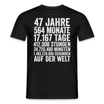 47 Jahre Siebenundvierzigster Geburtstag - Männer T-Shirt - Schwarz - Vorne - AI Model Male 178 light (178cm)