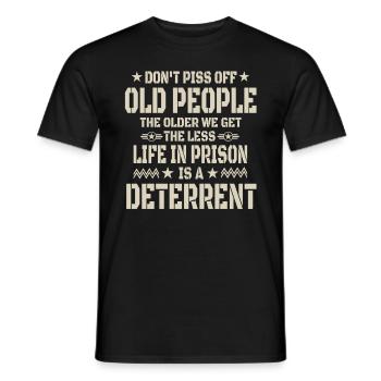 Citation drôle de personnes âgées - T-shirt homme - noir - Devant - AI Model Male 178 light (178cm)