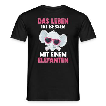 Elefant Elefanten - Männer T-Shirt - Schwarz - Vorne - AI Model Male 178 light (178cm)