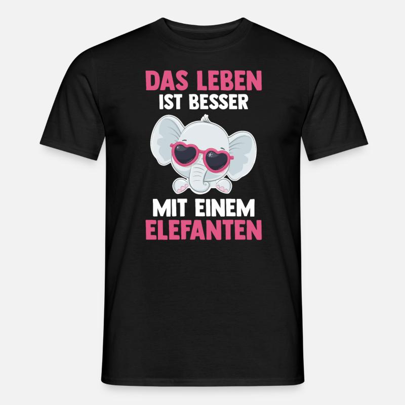 Elefant Elefanten - Männer T-Shirt - Schwarz
