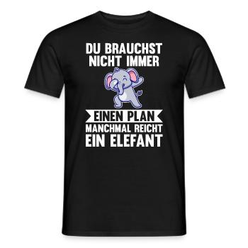 Elefant Elefanten - Männer T-Shirt - Schwarz - Vorne - AI Model Male 178 light (178cm)
