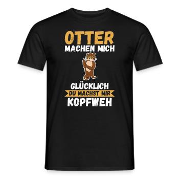 Seeotter Fischotter Otter - Männer T-Shirt - Schwarz - Vorne - AI Model Male 178 light (178cm)