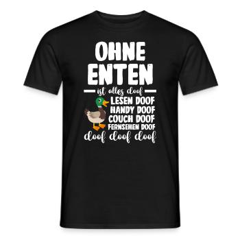 Entenliebhaber Tiermotiv Ente - Männer T-Shirt - Schwarz - Vorne - AI Model Male 178 light (178cm)