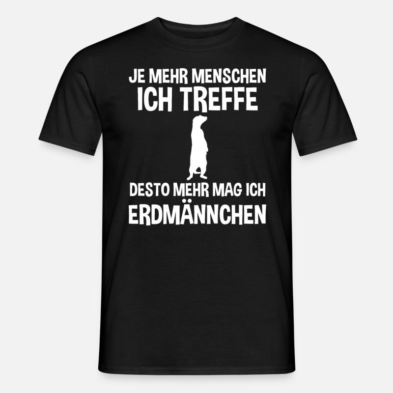 Erdmännchen - Männer T-Shirt - Schwarz