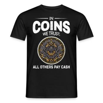 Coin Collecting Collector Numismatic Numismatist - Men's T-Shirt - black - Front - AI Model Male 178 light (178cm)