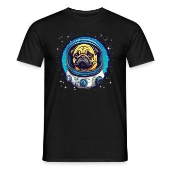 Niedlicher Mops Atsronaut Outa Space - Männer T-Shirt - Schwarz - Vorne - AI Model Male 178 light (178cm)