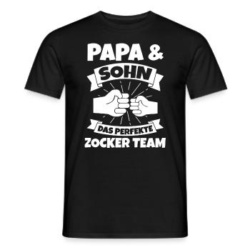Zocker Zocken Vater Papa Sohn Gamer - Männer T-Shirt - Schwarz - Vorne - AI Model Male 178 light (178cm)