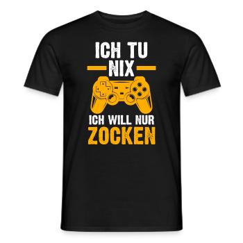 Zocker Zocken Gamer - Männer T-Shirt - Schwarz - Vorne - AI Model Male 178 light (178cm)