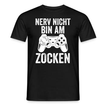 Zocker Zocken Gamer - Männer T-Shirt - Schwarz - Vorne - AI Model Male 178 light (178cm)