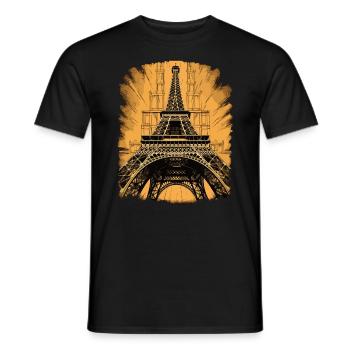 Ikonischer Eiffelturm Pariser Architekturromantik - Männer T-Shirt - Schwarz - Vorne - AI Model Male 178 light (178cm)