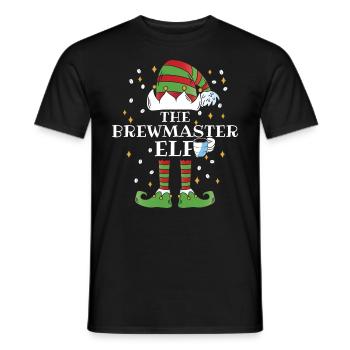 The Brewmaster Elf Coffee - Men's T-Shirt - black - Front - AI Model Male 178 light (178cm)