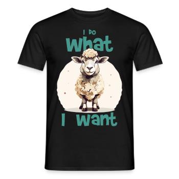 I do what I want - sheep - Men's T-Shirt - black - Front - AI Model Male 178 light (178cm)