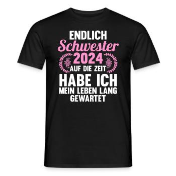 Werdende Schwester 2024 - Männer T-Shirt - Schwarz - Vorne - AI Model Male 178 light (178cm)
