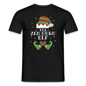 L’Elfe Zen Guru Namaste - T-shirt homme - noir - Devant - AI Model Male 178 light (178cm)