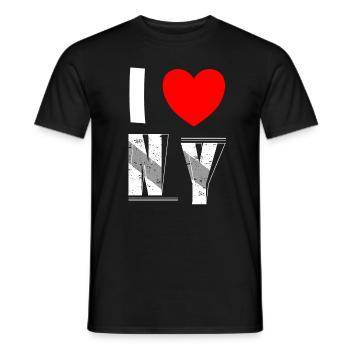 J’aime NY New York Liebe USA Fan - T-shirt homme - noir - Devant - AI Model Male 178 light (178cm)