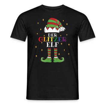 Der Glitzer Elf - Familien Weihnachtsoutfit - Männer T-Shirt - Schwarz - Vorne - AI Model Male 178 light (178cm)