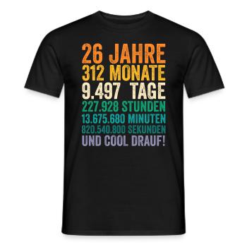 26 Jahre Sechsundzwanzigster Geburtstag - Männer T-Shirt - Schwarz - Vorne - AI Model Male 178 light (178cm)