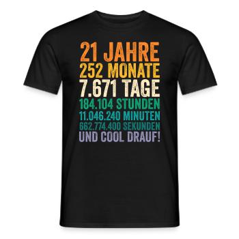 21 Jahre Einundzwanzigster Geburtstag - Männer T-Shirt - Schwarz - Vorne - AI Model Male 178 light (178cm)