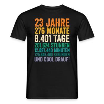 23 Jahre Dreiundzwanzigster Geburtstag - Männer T-Shirt - Schwarz - Vorne - AI Model Male 178 light (178cm)