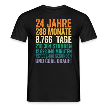 24 Jahre Vierundzwanzigster Geburtstag - Männer T-Shirt - Schwarz - Vorne - AI Model Male 178 light (178cm)