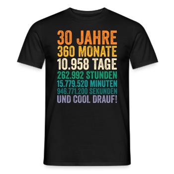 30 Jahre Dreißigster Geburtstag - Männer T-Shirt - Schwarz - Vorne - AI Model Male 178 light (178cm)