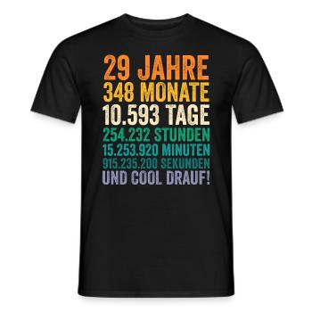 29 Jahre Neunundzwanzigster Geburtstag - Männer T-Shirt - Schwarz - Vorne - AI Model Male 178 light (178cm)