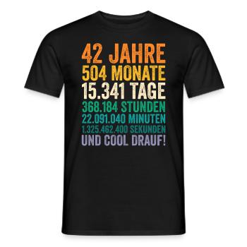 42 Jahre Zweiundvierzigster Geburtstag - Männer T-Shirt - Schwarz - Vorne - AI Model Male 178 light (178cm)