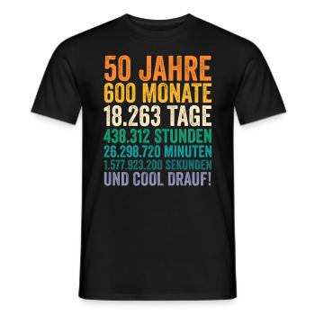 50 Jahre Fünfundvierzigster Geburtstag - Männer T-Shirt - Schwarz - Vorne - AI Model Male 178 light (178cm)