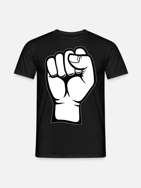 Faust Hand Symbol weiß PNG - Männer T-Shirt - Schwarz