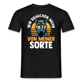 Katze Wir brauchen mehr von meiner Sorte - Männer T-Shirt - Schwarz - Vorne - AI Model Male 178 light (178cm)