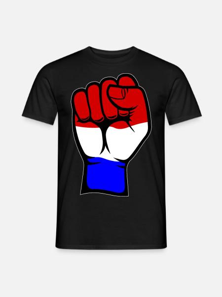 Holland Flag Fist Hand Symbol - Men's T-Shirt - black