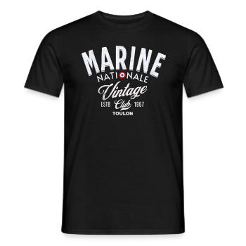 Marine nationale vintage club - T-shirt homme - noir - Devant - AI Model Male 178 light (178cm)